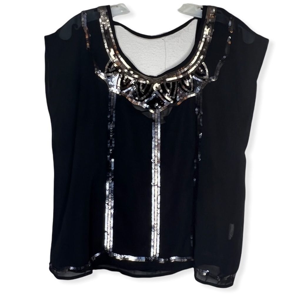 Decree Sheer Top With Sequins